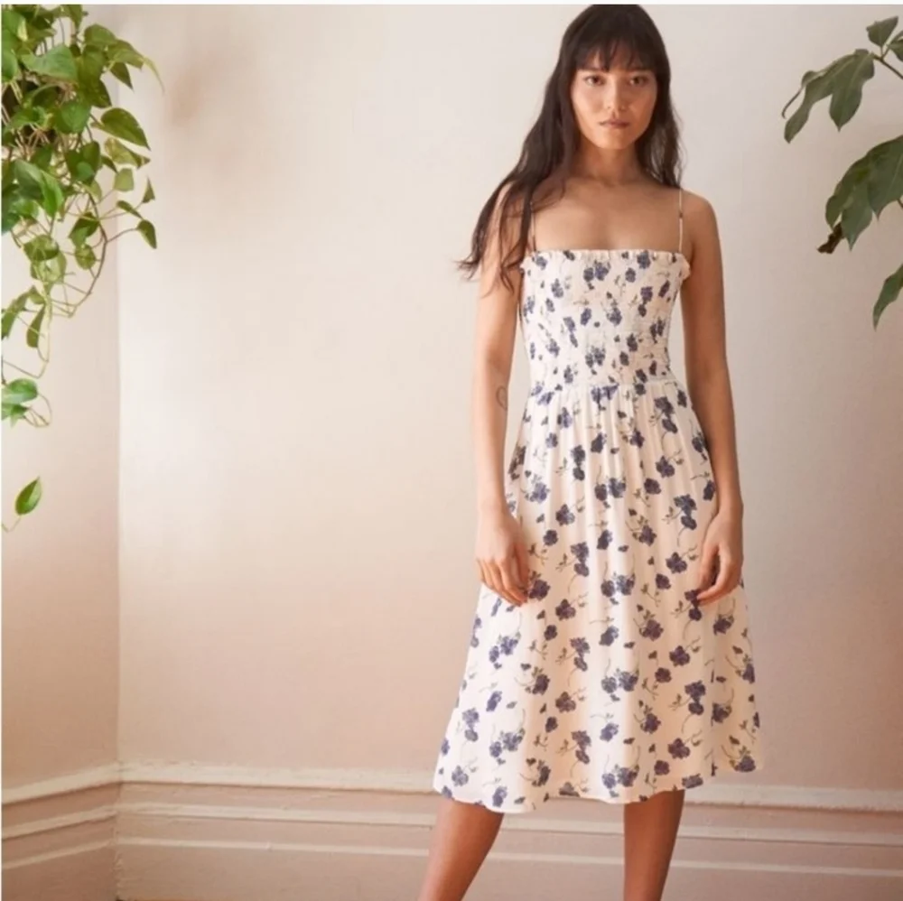 Reformation Blue Floral Midi Dress - Picture 3 of 7